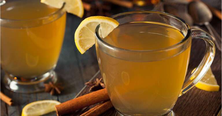 Sweet tea with whiskey hot toddy